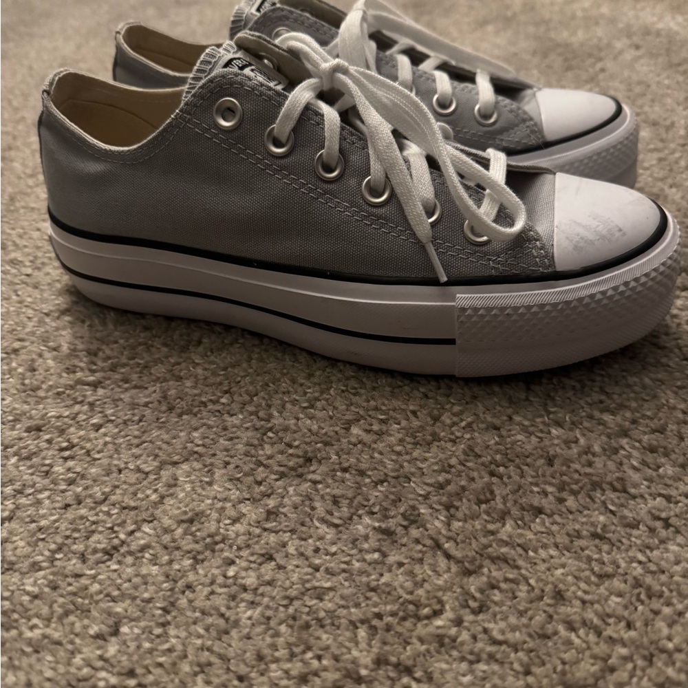 Converse Gray Low-Top Platform Sneakers - Picture 2 of 2